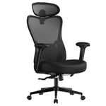 Casa si Gradina - Mobilier - Scaune si fotolii - Scaune - Scaun de birou ergonomic cu tetiera reglabila, suport lombar ajustabil, maxim 150 kg, 70x70x113-130 cm, negru - Infinity.ro