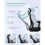 Casa si Gradina - Mobilier - Scaune si fotolii - Scaune - Scaun de birou ergonomic cu tetiera reglabila, suport lombar ajustabil, maxim 150 kg, 70x70x113-130 cm, negru - Infinity.ro