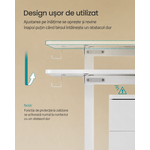 Casa si Gradina - Mobilier - Mese si birouri - Birouri - Birou reglabil electric, inaltime ajustabila 72-120 cm, cadru otel, blat PAL 140x60 cm, functie memorie 4 pozitii, alb - Infinity.ro