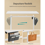 Casa si Gradina - Mobilier - Mese si birouri - Birouri - Birou reglabil electric, inaltime ajustabila 72-120 cm, cadru otel, blat PAL 140x60 cm, functie memorie 4 pozitii, alb - Infinity.ro