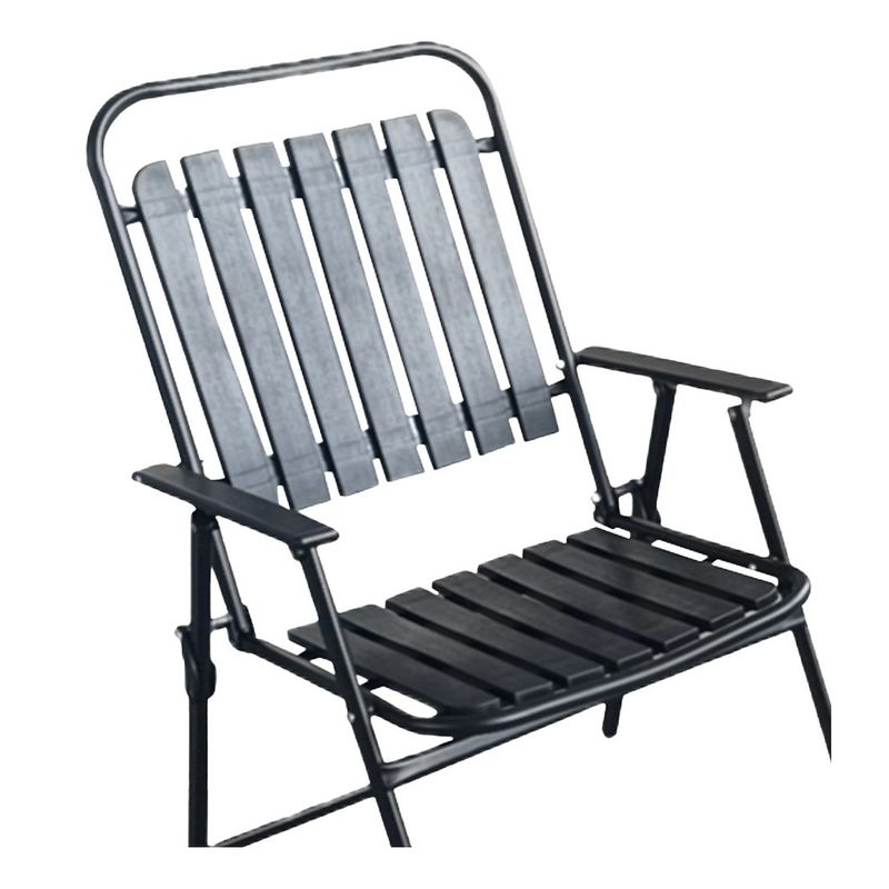 Casa si Gradina - Gradina si terasa - Mobilier exterior - Seturi mobila gradina - Scaun gradina pliabil cu cadru metalic si sezut PP, maxim 110 kg, 63x55x90 cm, negru - Infinity.ro