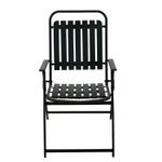 Casa si Gradina - Gradina si terasa - Mobilier exterior - Seturi mobila gradina - Scaun gradina pliabil cu cadru metalic si sezut PP, maxim 110 kg, 63x55x90 cm, negru - Infinity.ro