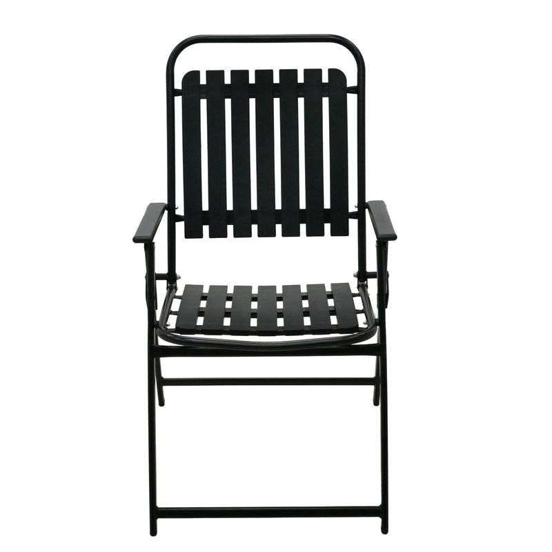 Casa si Gradina - Gradina si terasa - Mobilier exterior - Seturi mobila gradina - Scaun gradina pliabil cu cadru metalic si sezut PP, maxim 110 kg, 63x55x90 cm, negru - Infinity.ro