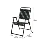 Casa si Gradina - Gradina si terasa - Mobilier exterior - Seturi mobila gradina - Scaun gradina pliabil cu cadru metalic si sezut PP, maxim 110 kg, 63x55x90 cm, negru - Infinity.ro