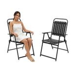 Casa si Gradina - Gradina si terasa - Mobilier exterior - Seturi mobila gradina - Scaun gradina pliabil cu cadru metalic si sezut PP, maxim 110 kg, 63x55x90 cm, negru - Infinity.ro