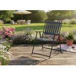 Casa si Gradina - Gradina si terasa - Mobilier exterior - Seturi mobila gradina - Scaun gradina pliabil cu cadru metalic si sezut PP, maxim 110 kg, 63x55x90 cm, negru - Infinity.ro