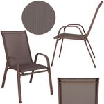 Casa si Gradina - Gradina si terasa - Mobilier exterior - Seturi mobila gradina - Set 2 scaune gradina, cadru metalic, textilene, maxim 120 kg, 92x53x72 cm, maro - Infinity.ro
