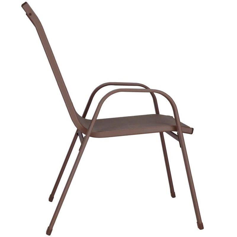 Casa si Gradina - Gradina si terasa - Mobilier exterior - Seturi mobila gradina - Set 2 scaune gradina, cadru metalic, textilene, maxim 120 kg, 92x53x72 cm, maro - Infinity.ro