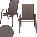 Casa si Gradina - Gradina si terasa - Mobilier exterior - Seturi mobila gradina - Set 2 scaune gradina, cadru metalic, textilene, maxim 120 kg, 92x53x72 cm, maro - Infinity.ro