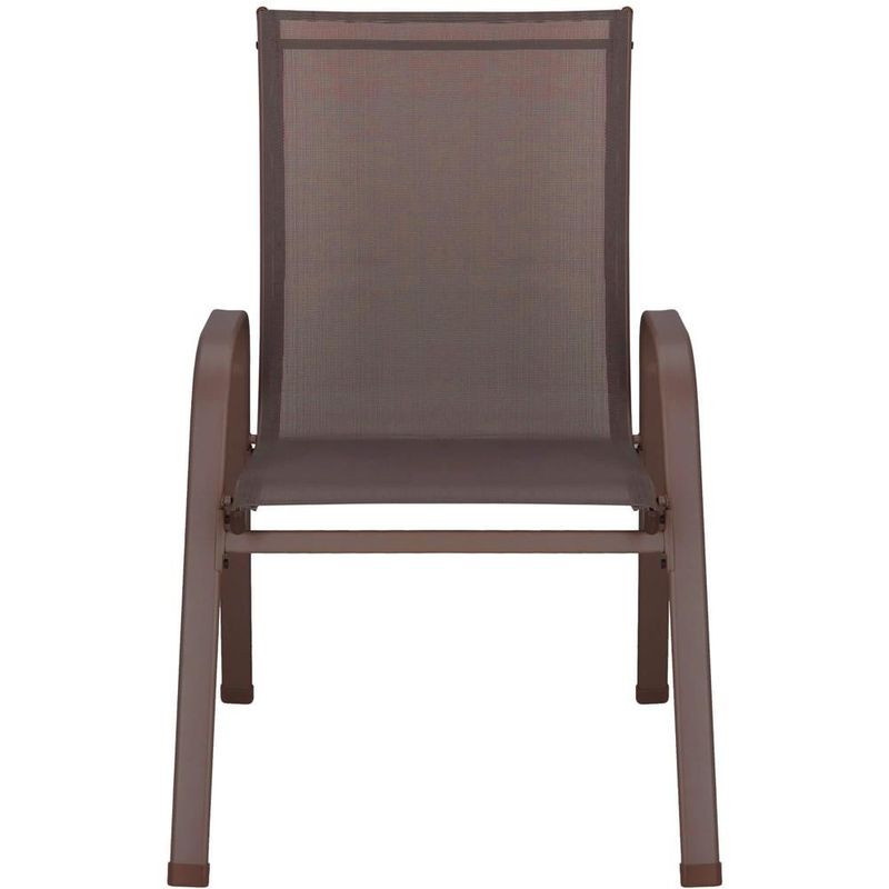 Casa si Gradina - Gradina si terasa - Mobilier exterior - Seturi mobila gradina - Set 2 scaune gradina, cadru metalic, textilene, maxim 120 kg, 92x53x72 cm, maro - Infinity.ro