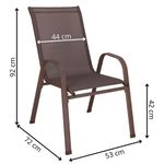 Casa si Gradina - Gradina si terasa - Mobilier exterior - Seturi mobila gradina - Set 2 scaune gradina, cadru metalic, textilene, maxim 120 kg, 92x53x72 cm, maro - Infinity.ro