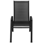 Casa si Gradina - Gradina si terasa - Mobilier exterior - Seturi mobila gradina - Set 2 scaune gradina, cadru metalic, textilene, maxim 120 kg, 92x53x72 cm, negru - Infinity.ro
