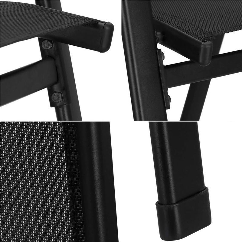 Casa si Gradina - Gradina si terasa - Mobilier exterior - Seturi mobila gradina - Set 2 scaune gradina, cadru metalic, textilene, maxim 120 kg, 92x53x72 cm, negru - Infinity.ro