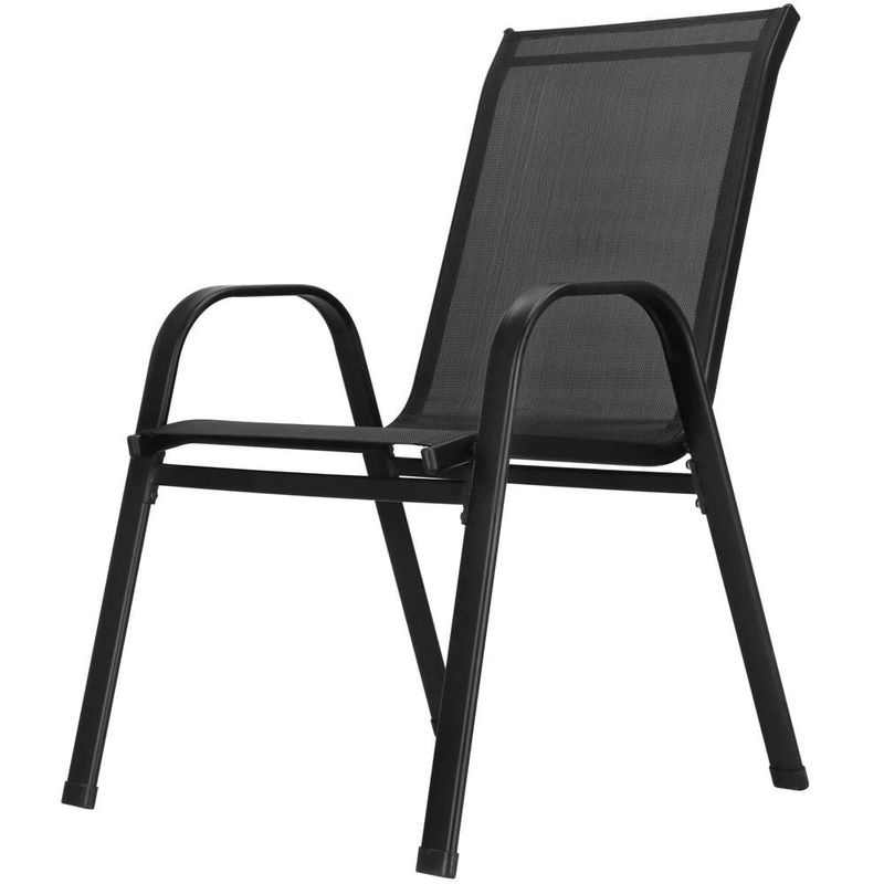 Casa si Gradina - Gradina si terasa - Mobilier exterior - Seturi mobila gradina - Set 2 scaune gradina, cadru metalic, textilene, maxim 120 kg, 92x53x72 cm, negru - Infinity.ro