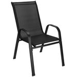 Casa si Gradina - Gradina si terasa - Mobilier exterior - Seturi mobila gradina - Set 2 scaune gradina, cadru metalic, textilene, maxim 120 kg, 92x53x72 cm, negru - Infinity.ro