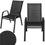 Casa si Gradina - Gradina si terasa - Mobilier exterior - Seturi mobila gradina - Set 2 scaune gradina, cadru metalic, textilene, maxim 120 kg, 92x53x72 cm, negru - Infinity.ro