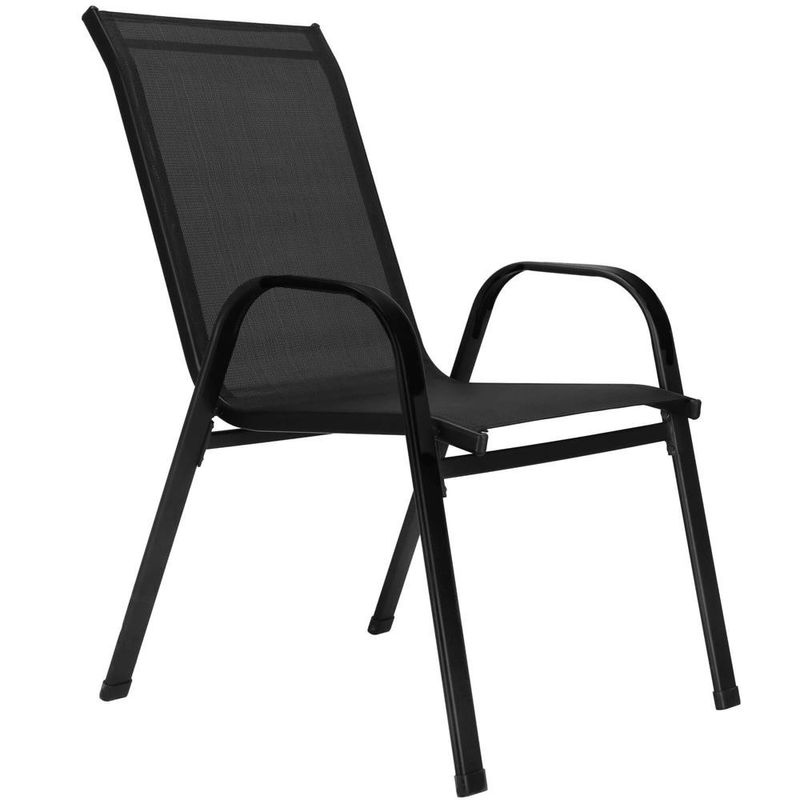 Casa si Gradina - Gradina si terasa - Mobilier exterior - Seturi mobila gradina - Set 2 scaune gradina, cadru metalic, textilene, maxim 120 kg, 92x53x72 cm, negru - Infinity.ro