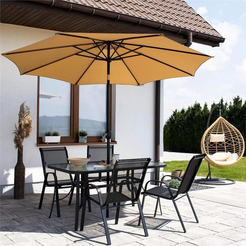 Casa si Gradina - Gradina si terasa - Mobilier exterior - Seturi mobila gradina - Set 2 scaune gradina, cadru metalic, textilene, maxim 120 kg, 92x53x72 cm, negru - Infinity.ro