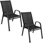 Casa si Gradina - Gradina si terasa - Mobilier exterior - Seturi mobila gradina - Set 2 scaune gradina, cadru metalic, textilene, maxim 120 kg, 92x53x72 cm, negru - Infinity.ro