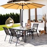 Casa si Gradina - Gradina si terasa - Mobilier exterior - Seturi mobila gradina - Set 2 scaune gradina, cadru metalic, textilene, maxim 120 kg, 92x53x72 cm, negru - Infinity.ro