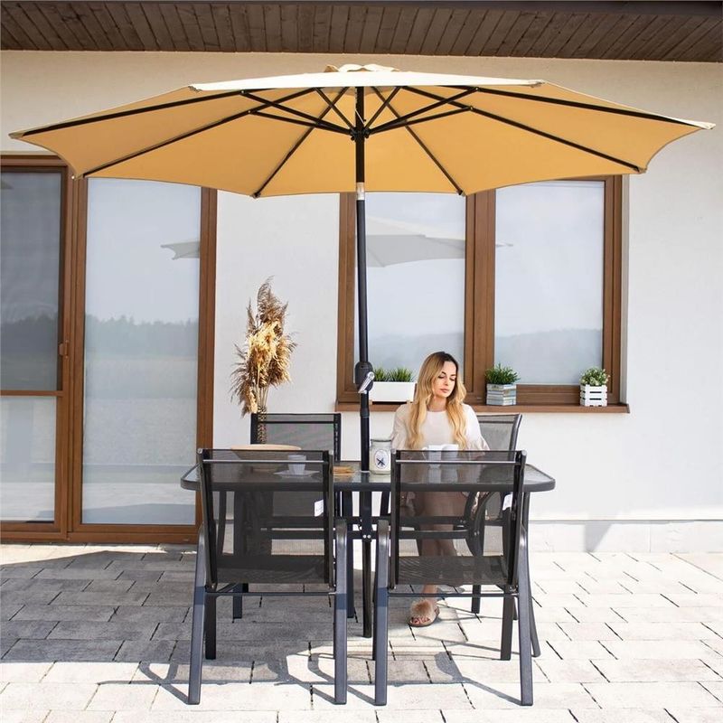 Casa si Gradina - Gradina si terasa - Mobilier exterior - Seturi mobila gradina - Set 2 scaune gradina, cadru metalic, textilene, maxim 120 kg, 92x53x72 cm, negru - Infinity.ro