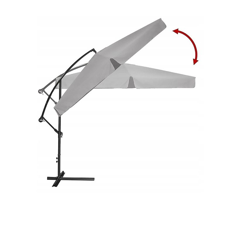 Casa si Gradina - Gradina si terasa - Umbrele si pavilioane - Umbrele - Umbrela gradina cu inclinare reglabila, cupola cu protectie UV, husa protectie, diametru 300 cm, gri - Infinity.ro