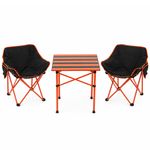 Casa si Gradina - Gradina si terasa - Mobilier exterior - Seturi mobila gradina - Set camping pliabil masa si 2 scaune, cadru otel, material Oxford 600D, 55x47x66 cm, negru - Infinity.ro