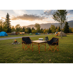 Casa si Gradina - Gradina si terasa - Mobilier exterior - Seturi mobila gradina - Set camping pliabil masa si 2 scaune, cadru otel, material Oxford 600D, 55x47x66 cm, negru - Infinity.ro