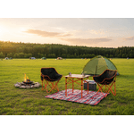 Casa si Gradina - Gradina si terasa - Mobilier exterior - Seturi mobila gradina - Set camping pliabil masa si 2 scaune, cadru otel, material Oxford 600D, 55x47x66 cm, negru - Infinity.ro