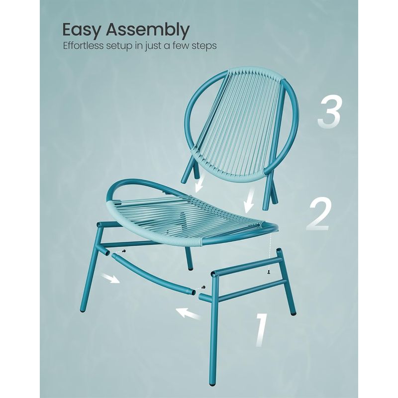 Casa si Gradina - Gradina si terasa - Mobilier exterior - Seturi mobila gradina - Set bistro gradina 3 piese, scaune Acapulco si masa diametru 50 cm, cadru metalic, albastru - Infinity.ro