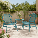 Casa si Gradina - Gradina si terasa - Mobilier exterior - Seturi mobila gradina - Set bistro gradina 3 piese, scaune Acapulco si masa diametru 50 cm, cadru metalic, albastru - Infinity.ro