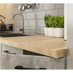 Casa si Gradina - Mobilier - Comode si corpuri - Corpuri bucatarie - Set mobila bucatarie Olivia 180 cm, cu blat stejar sonoma, PAL laminat, 5 corpuri, 180x46x203 cm, alb si gri beton - Infinity.ro