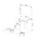 Casa si Gradina - Mobilier - Comode si corpuri - Masute de toaleta - Masa de toaleta si machiaj Stanga, cu oglinda mare, 4 sertare, PAL laminat 16 mm, 90x50x142 cm, alb - Infinity.ro