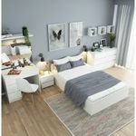 Casa si Gradina - Mobilier - Comode si corpuri - Masute de toaleta - Masa de toaleta si machiaj Stanga, cu oglinda mare, 4 sertare, PAL laminat 16 mm, 90x50x142 cm, alb - Infinity.ro