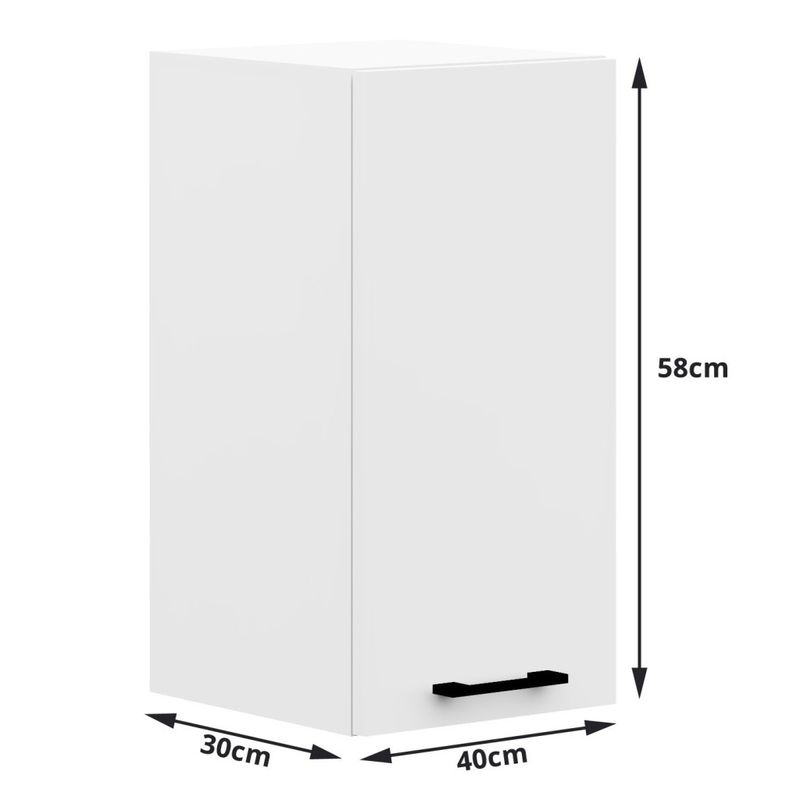 Casa si Gradina - Mobilier - Comode si corpuri - Corpuri bucatarie - Set mobila bucatarie Olivia 240 cm, cu blat stejar sonoma, PAL laminat, 7 corpuri, 240x45x203 cm, alb - Infinity.ro