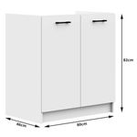 Casa si Gradina - Mobilier - Comode si corpuri - Corpuri bucatarie - Set mobila bucatarie Olivia 240 cm, cu blat stejar sonoma, PAL laminat, 7 corpuri, 240x45x203 cm, alb - Infinity.ro