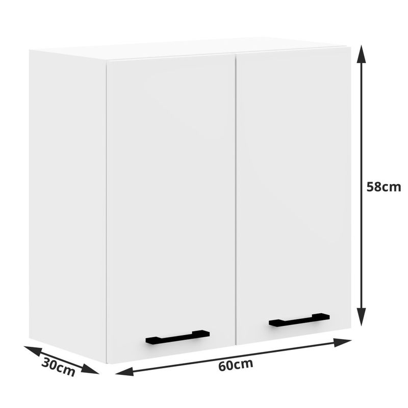 Casa si Gradina - Mobilier - Comode si corpuri - Corpuri bucatarie - Set mobila bucatarie Olivia 240 cm, cu blat stejar sonoma, PAL laminat, 7 corpuri, 240x45x203 cm, alb - Infinity.ro