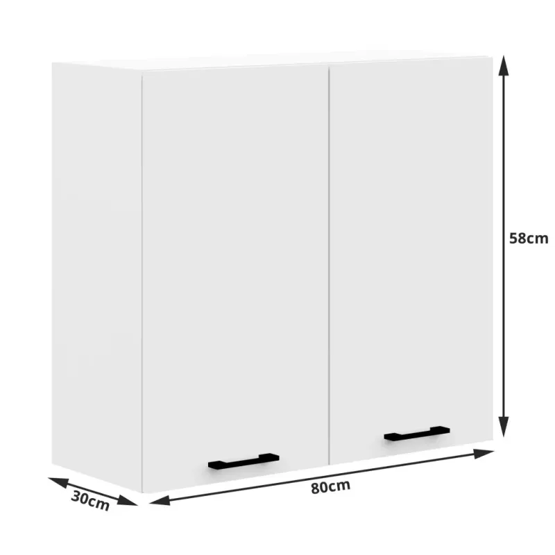 Casa si Gradina - Mobilier - Comode si corpuri - Corpuri bucatarie - Set mobila bucatarie Olivia 240 cm, cu blat stejar sonoma, PAL laminat, 7 corpuri, 240x45x203 cm, alb - Infinity.ro
