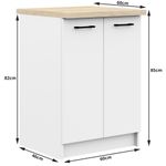 Casa si Gradina - Mobilier - Comode si corpuri - Corpuri bucatarie - Set mobila bucatarie Olivia 240 cm, cu blat stejar sonoma, PAL laminat, 7 corpuri, 240x45x203 cm, alb - Infinity.ro
