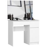 Casa si Gradina - Mobilier - Comode si corpuri - Corpuri bucatarie - Masa de toaleta si machiaj cu oglinda mare, 2 sertare si dulap, PAL laminat 16 mm, 90x50x142 cm, alba - Infinity.ro