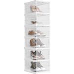 Casa si Gradina - Mobilier - Mobilier baie - Corpuri baie - Set 6 cutii pliabile pentru pantofi, organizator modular transparent, constructie rezistenta PP, 36x26x105 cm, alb - Infinity.ro