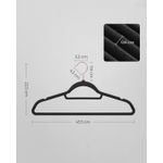 Casa si Gradina - Mobilier - Organizare si depozitare - Umerase si valeti - Set de 50 de umerase pentru haine, anti-alunecare cu catifea, bara de cravata si carlig pivotant, 43,5 cm, negru - Infinity.ro