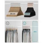 Casa si Gradina - Mobilier - Organizare si depozitare - Umerase si valeti - Set de 50 de umerase pentru haine, anti-alunecare cu catifea, bara de cravata si carlig pivotant, 43,5 cm, negru - Infinity.ro