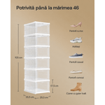 Casa si Gradina - Mobilier - Mobilier baie - Corpuri baie - Set 6 cutii pliabile pentru pantofi, organizator modular transparent, constructie rezistenta PP, 36x26x105 cm, alb - Infinity.ro