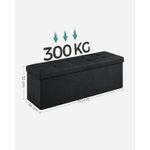 Casa si Gradina - Mobilier - Scaune si fotolii - Fotolii - Bancheta pliabila cu spatiu de depozitare 110x38x38 cm, MDF si material textil, capacitate 300 kg, negru - Infinity.ro