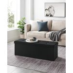 Casa si Gradina - Mobilier - Scaune si fotolii - Fotolii - Bancheta pliabila cu spatiu de depozitare 110x38x38 cm, MDF si material textil, capacitate 300 kg, negru - Infinity.ro
