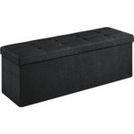 Casa si Gradina - Mobilier - Scaune si fotolii - Fotolii - Bancheta pliabila cu spatiu de depozitare 110x38x38 cm, MDF si material textil, capacitate 300 kg, negru - Infinity.ro