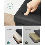 Casa si Gradina - Mobilier - Scaune si fotolii - Fotolii - Bancheta pliabila cu spatiu de depozitare 110x38x38 cm, MDF si material textil, capacitate 300 kg, negru - Infinity.ro