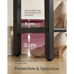 Casa si Gradina - Mobilier - Dulapuri si sifoniere - Dulapuri pantofi - Banca pentru pantofi 3 rafturi, cu polite metalice si blat PAL, cadru otel, 75x28x50 cm, maro rustic - Infinity.ro
