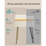 Casa si Gradina - Mobilier - Scaune si fotolii - Fotolii - Taburet cu spatiu de depozitare si picioare metalice, tapitat, maxim 200 kg, 40x30x50 cm, alb crem - Infinity.ro
